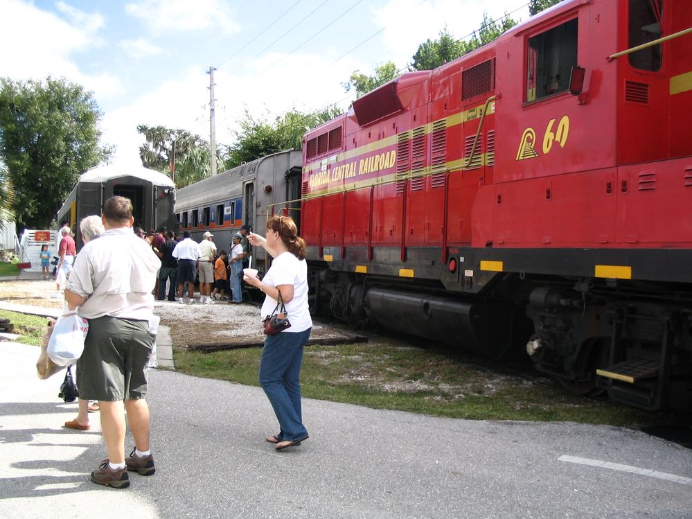 Take a ride on the train around the lake.