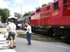 Take a ride on the train around the lake.