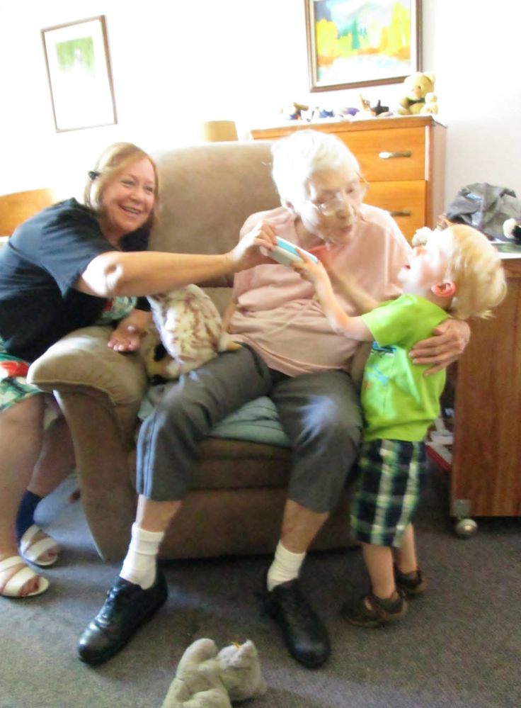 My mother with her new great grandson