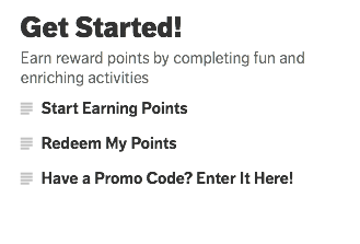 Rewards for Good start page