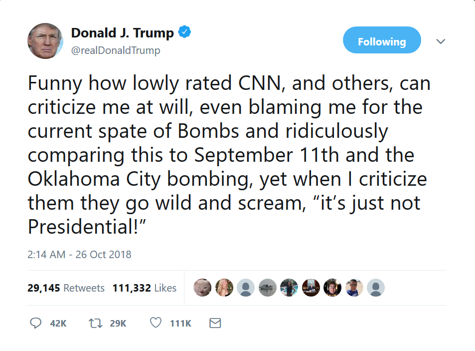 Trump Whine on Pipe Bombs.png