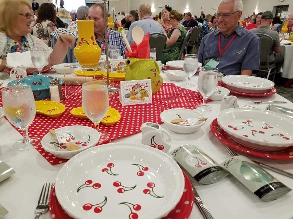 Our table, Green Pitcher was a drawing item I won