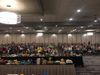 One of the two nightly auctions of items in the foreground