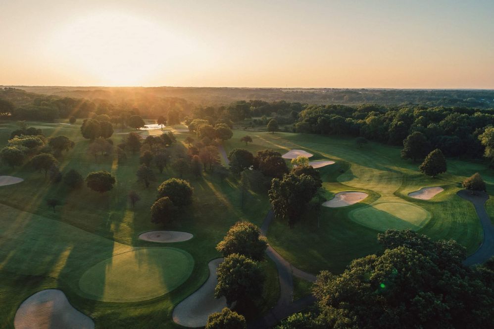 Sunset over golf course