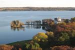 Fall is starting at Green Lake, Wisconsin