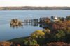 Fall is starting at Green Lake, Wisconsin