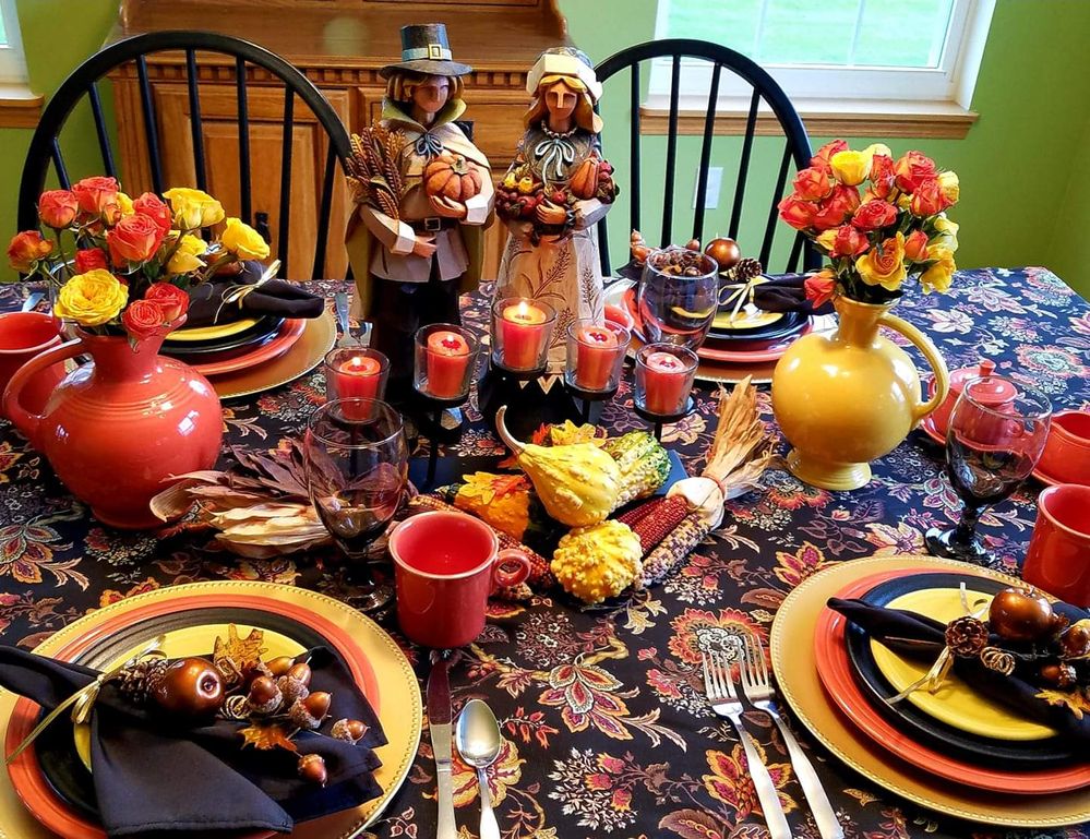 Fiestaware table setting