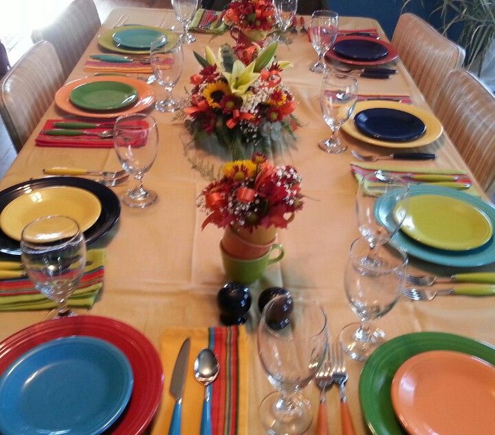 Fiestaware table setting