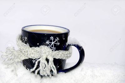 So cold the coffee needs a scarf!