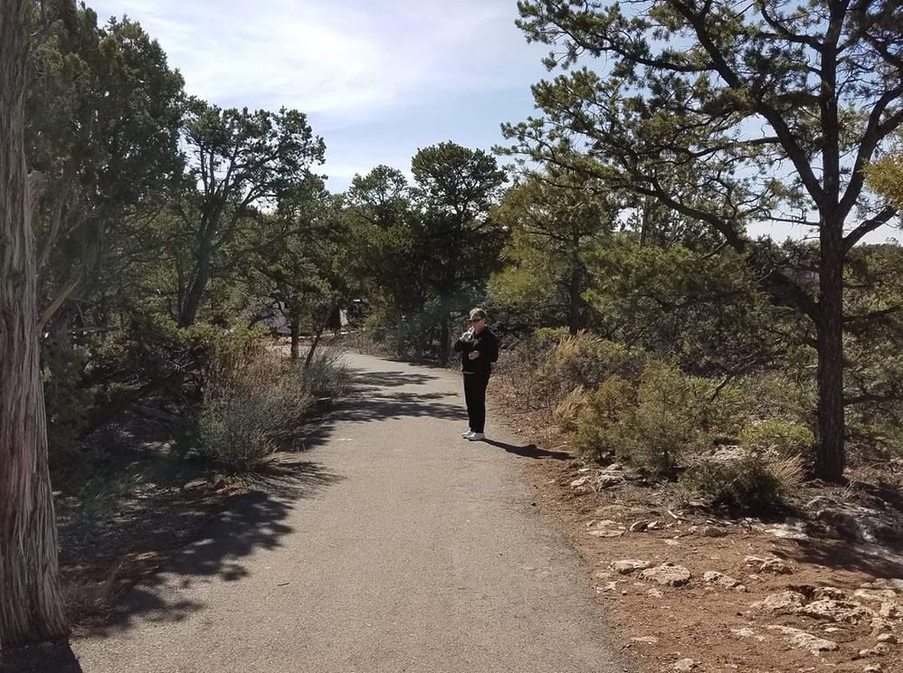 Mary McKeith on hotel path