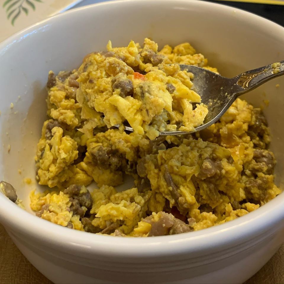 Omega-3 enriched eggs with leftover beef