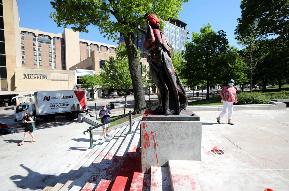 Painting of " Miss Forward" on Capitol Square
