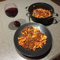 spaghetti with pasta & cauliflower rice