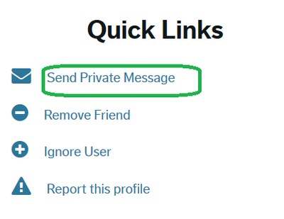 Quick Links | Send Private Message