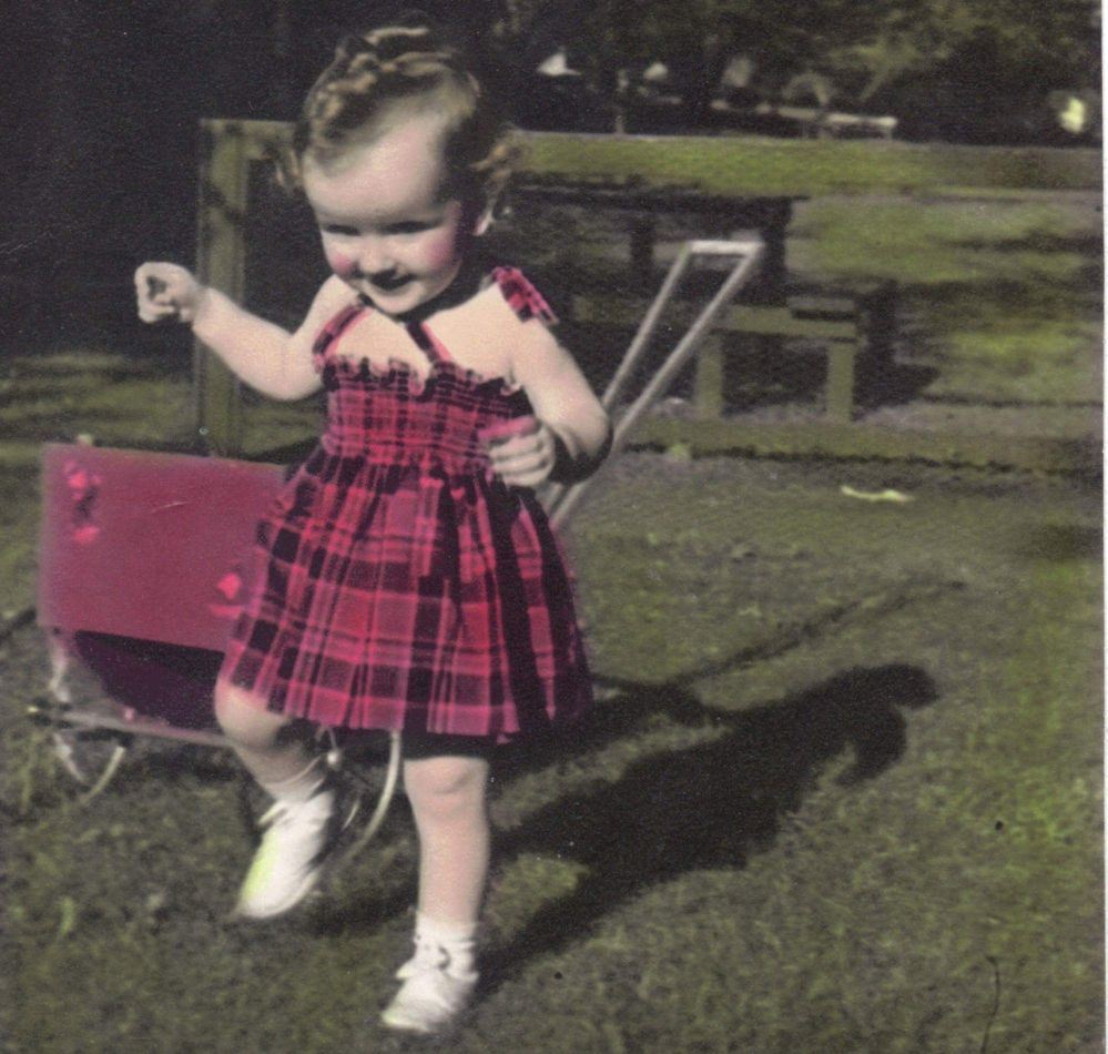 My sister Diane waiting for a ride