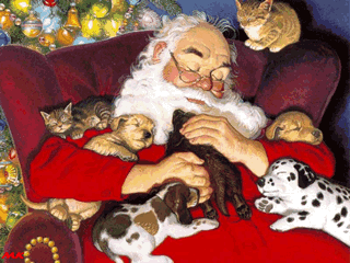 Santa with pets.gif