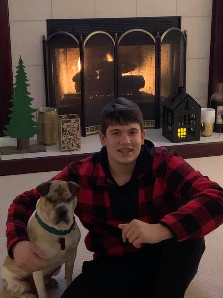 one of my grandsons and my granddog, Bea ♥