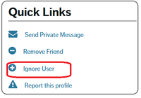 Quick Links|Ignore User