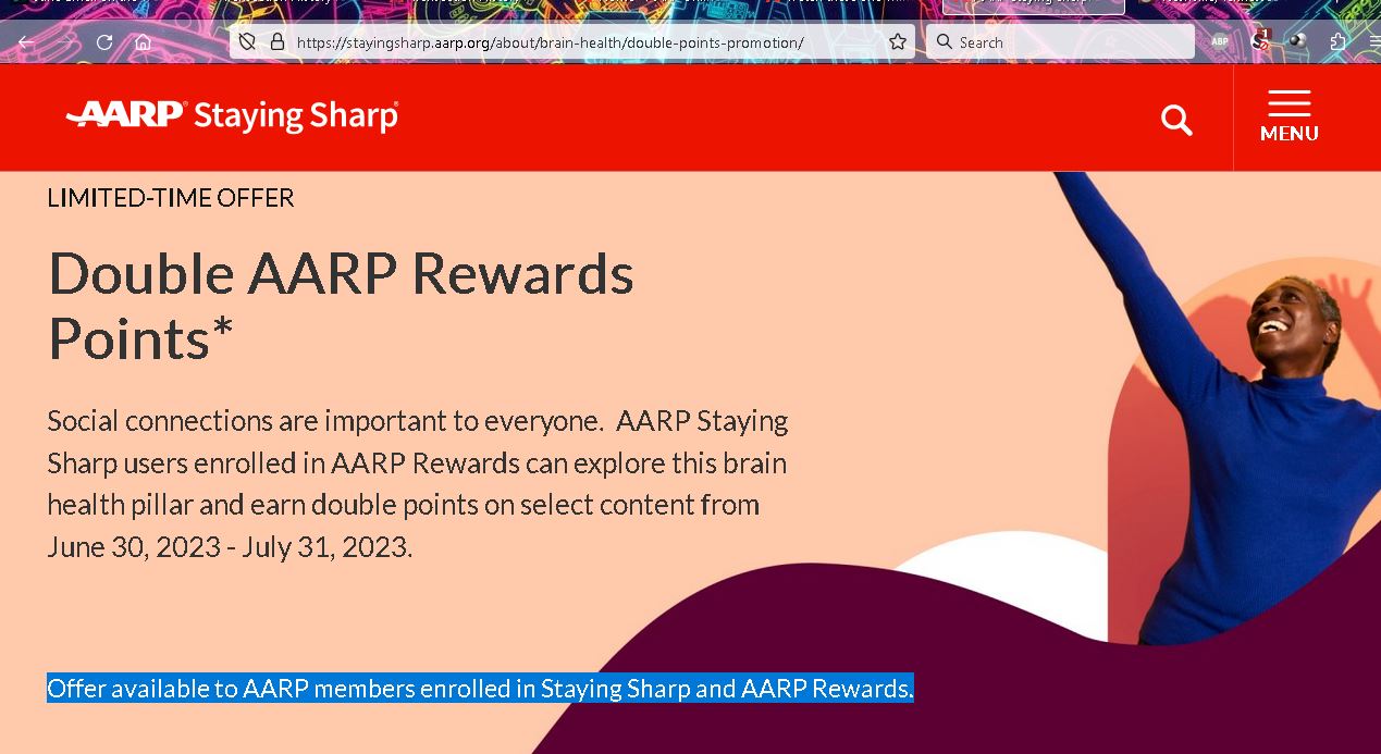 Double AARP Rewards Points LIMITEDTIME OFFER AARP Online Community