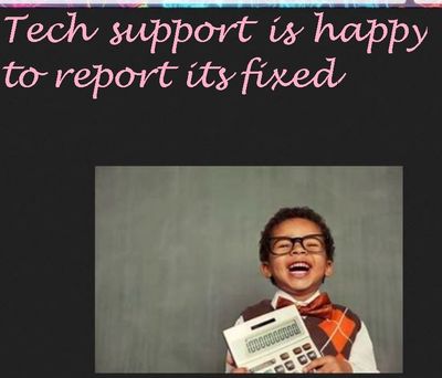 Tech support says ALL ERRORS FIXED! LOL!