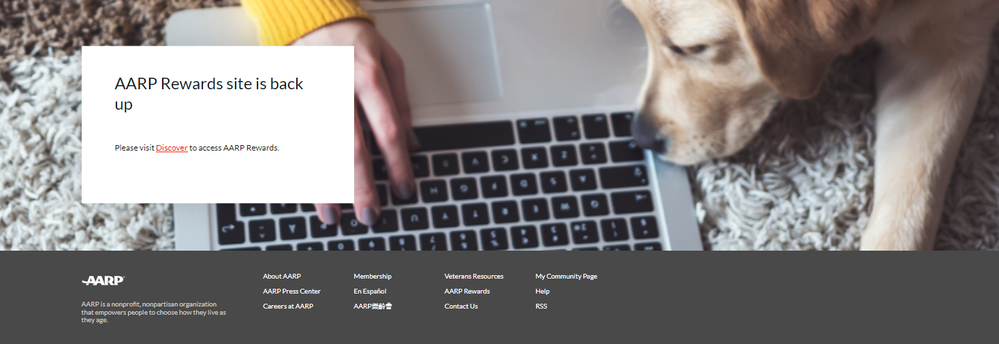 AARP Rewards Site Is Back Up!.png