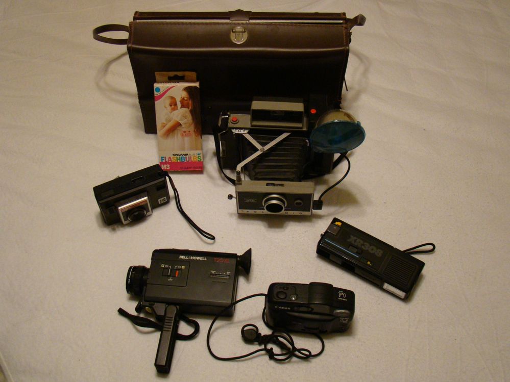 Picture of different cameras I have owned.